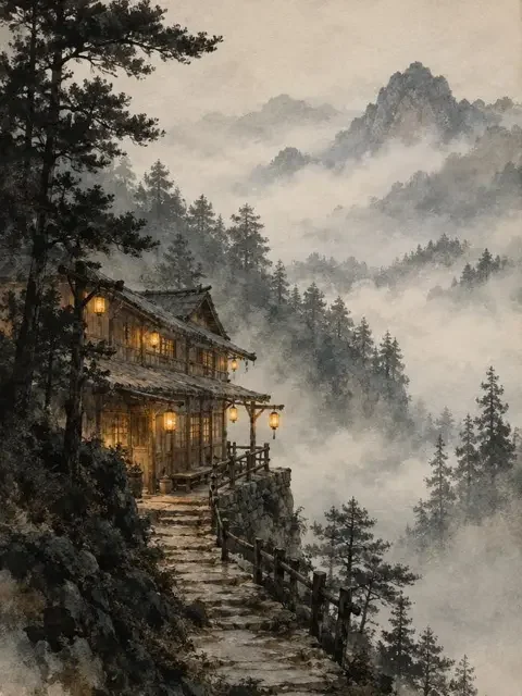 雾山客栈封面，古风武侠题材，作者风见青野