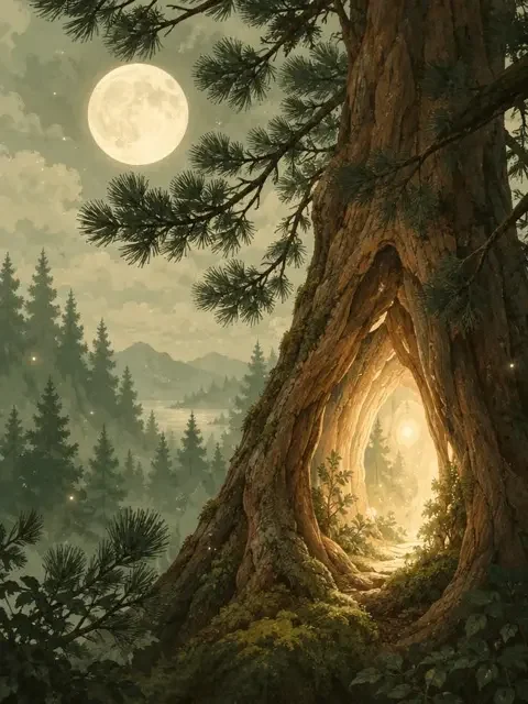 月光树洞封面，幻想奇谭题材，作者栗山阿禾